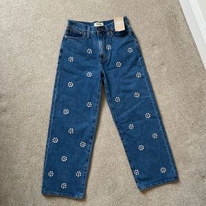 The Perfect Vintage Wide-Leg Crop Jean in Stamped Floral